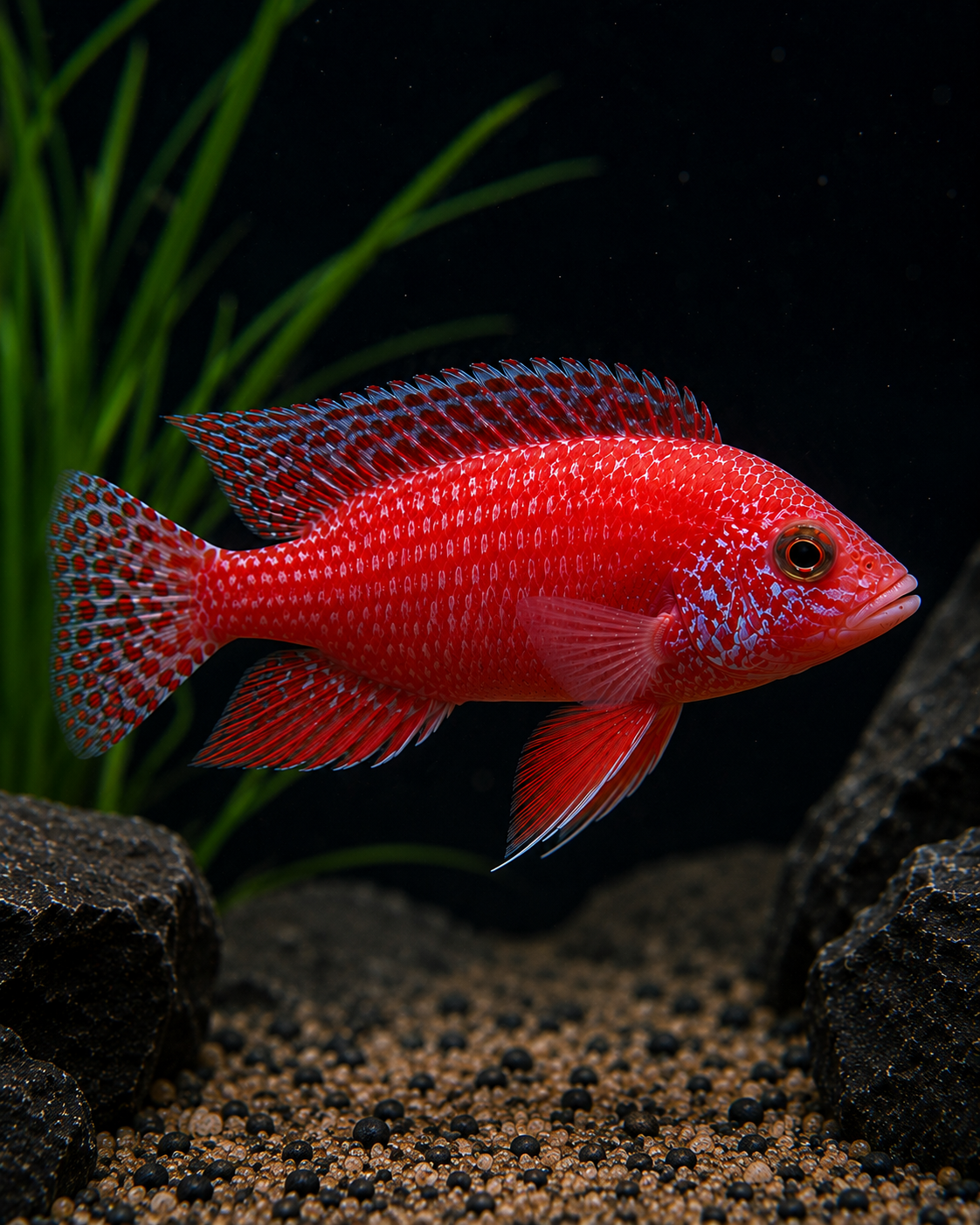 Fire Red Dragon Blood Peacock Cichlid | Premium African Cichlid
